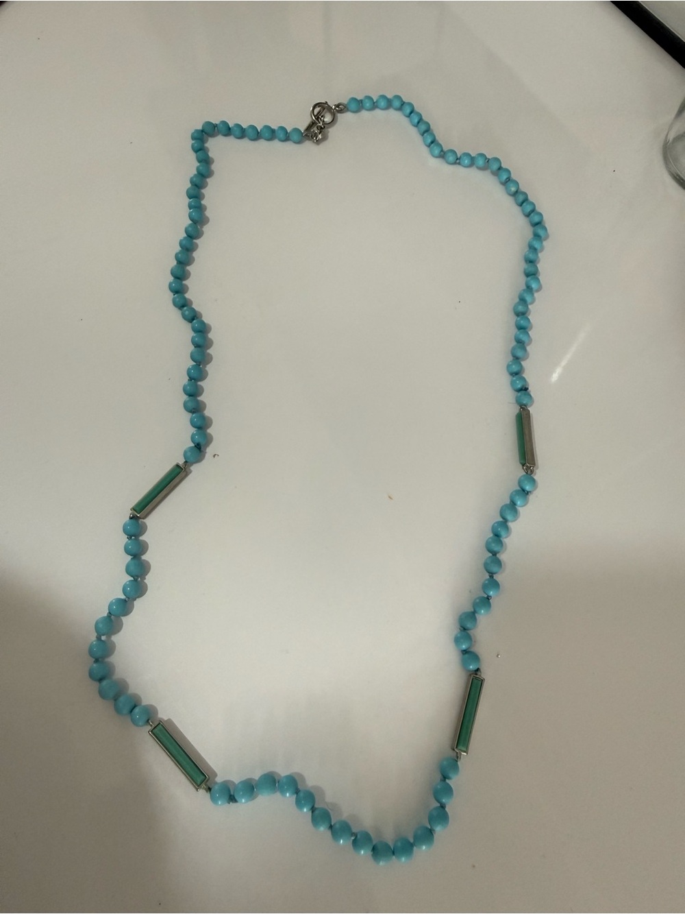 Monet Turquoise tone  vintage Beaded Necklace - Women's Jewelry